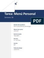 Menú Personal Tarea de Nutrición