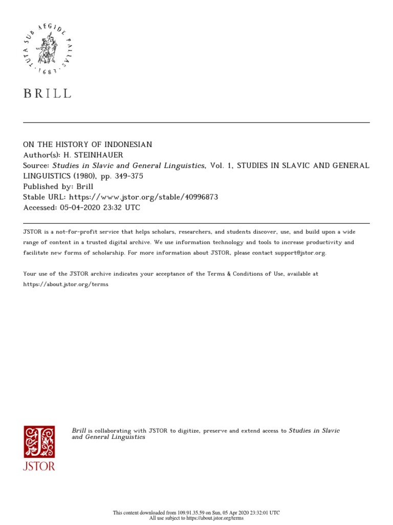History of the Indonesian Language | PDF | Java | Indonesian Language