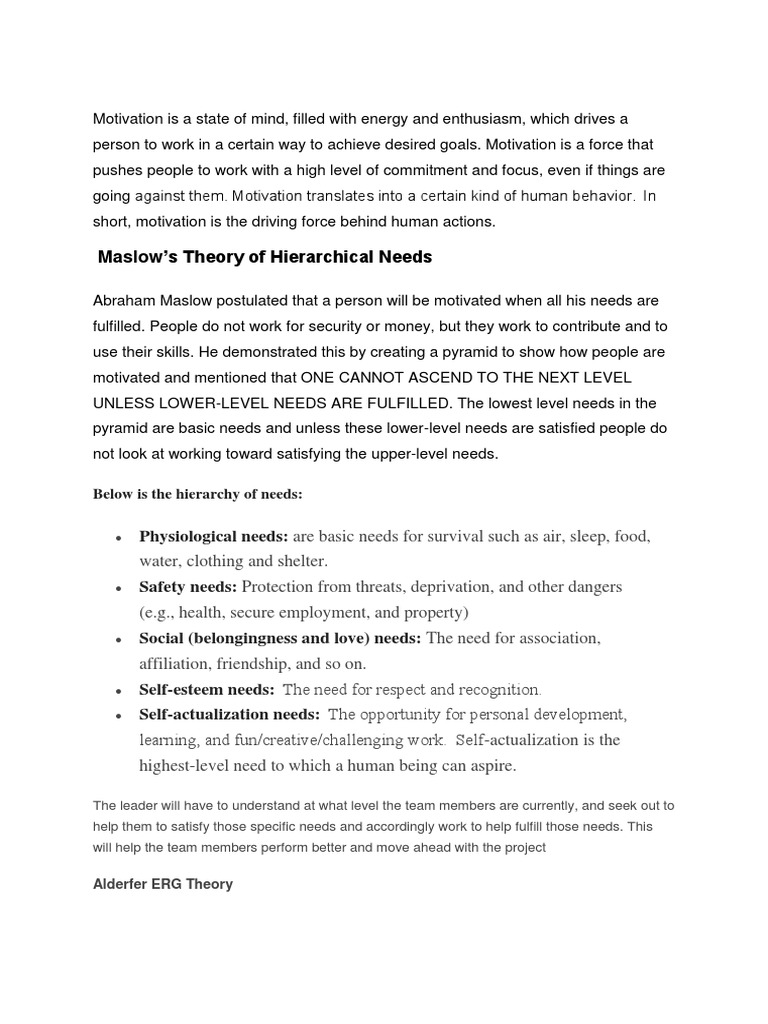 Understanding Motivation in Psychology | PDF | Motivational | Motivation