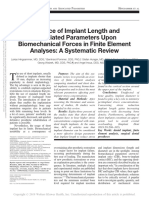 Influence of Implant Length and Associated Parameters Upon Biomechanical Forces in Finite Element Analyses - A Systematic Review. Implant Dent, 2019