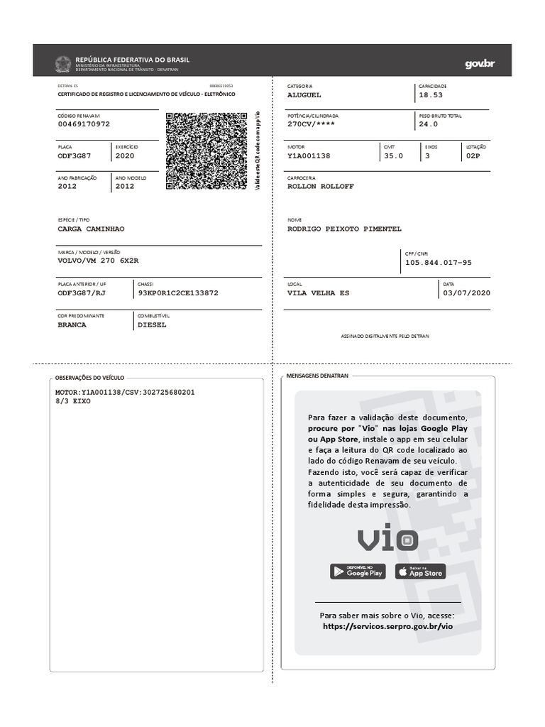 Validação de QR Code com App Vio | PDF | Veículos | Veículo motorizado