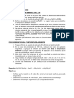 Procedimiento experimental reacción acetato etilo