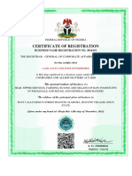 Certificate - Aase Ajayi and Sons Enterprises