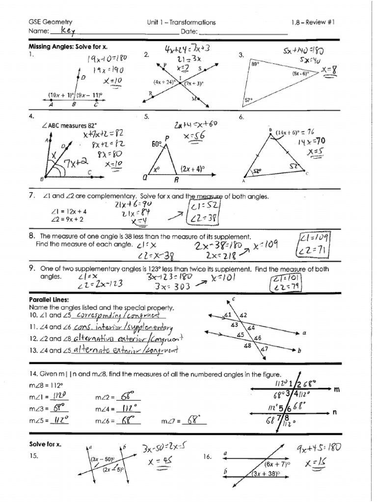 1.8 - Unit 1 Study Guide 1 - Key | PDF