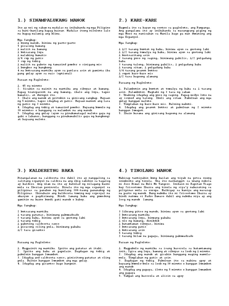 Sangkap at Paraan | PDF