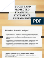 Budgets and Projected Financial Statements Preparation