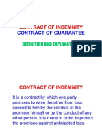 Contract of Indemnity Contract of Guarantee