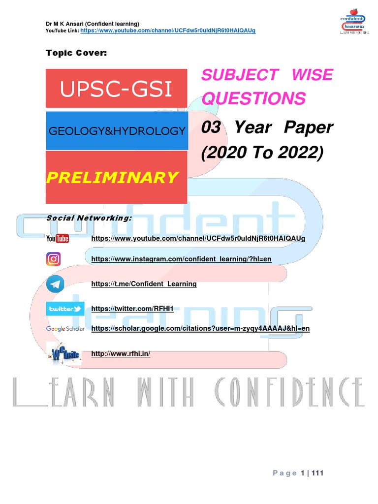 UPSC Geology & Hydrology Past Papers | PDF | Igneous Rock | Sedimentary ...