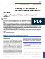 Dissipation and Dietary Risk Assessment of Carbendazim and Epoxiconazole in Citrus Fruits in China