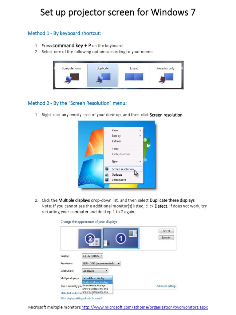 Set Up Projector Screen For Windows 7 PDF