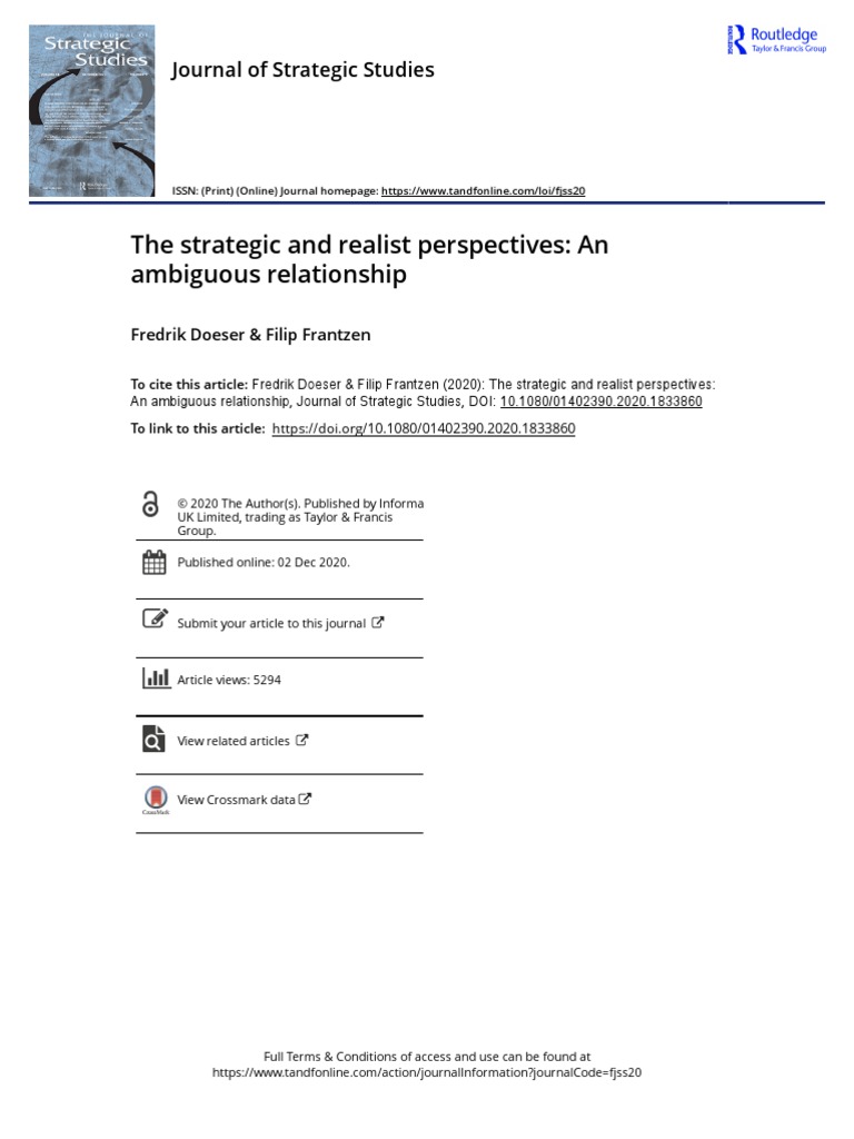 The strategic and realist perspectives an ambiguous relationship pdf