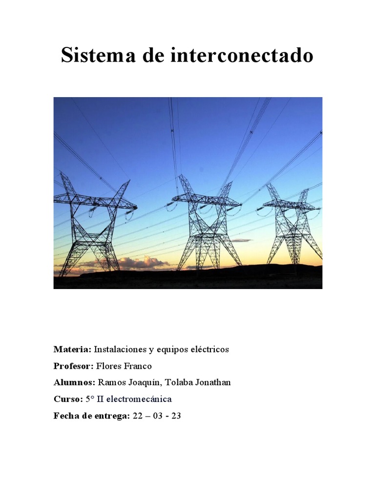 Sistema Argentino de Interconexión | PDF | Energia electrica ...