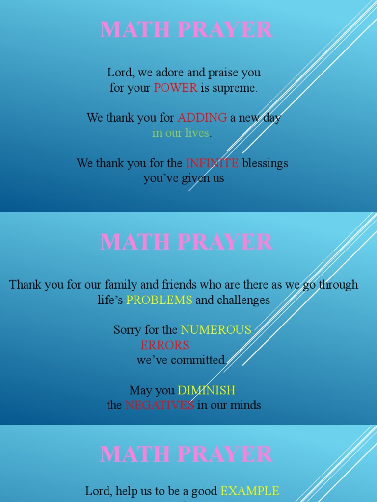 Math Prayer | PDF | Empty Set | Mathematics