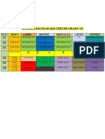 Horario Escolar 2023. Tercer Grado e