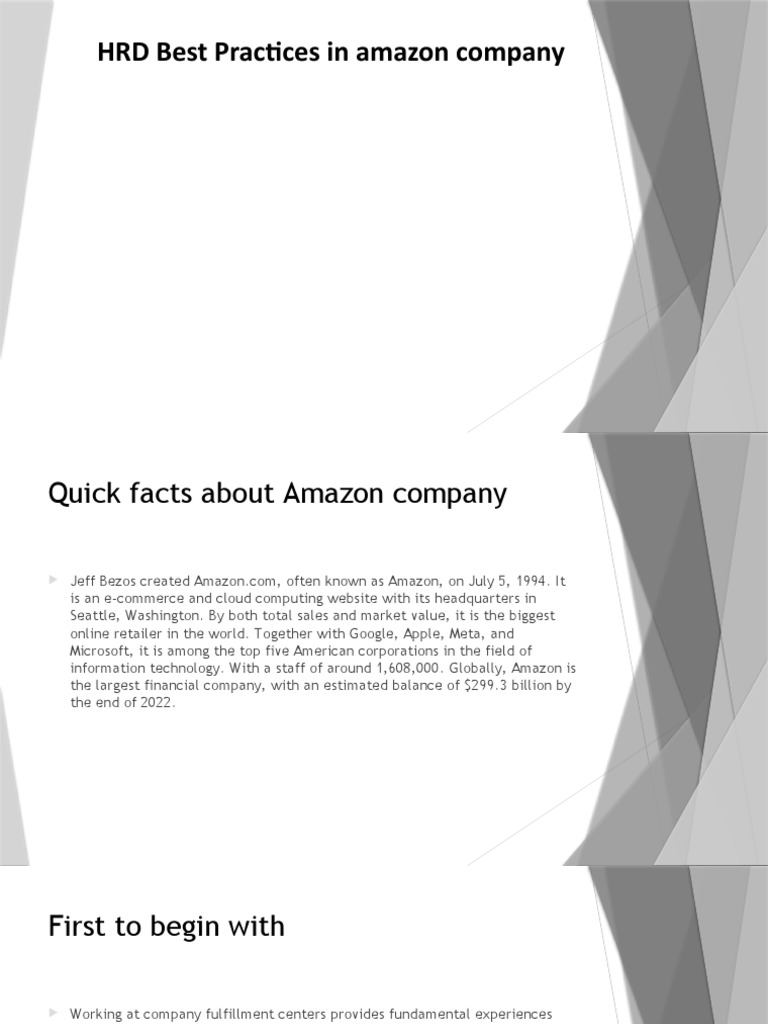 HRD Best Practices in Amazon Company | PDF | Amazon Web Services | Business