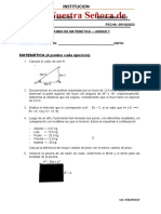 EXAMEN DE MATE 3y4 SEC 7 UNIDAD