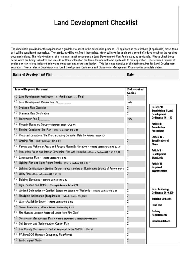 land-development-submissions-checklist-pa-pdf-clean-water-act