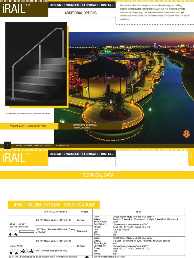 VIVA IRAIL System Product Data | PDF | Manufactured Goods