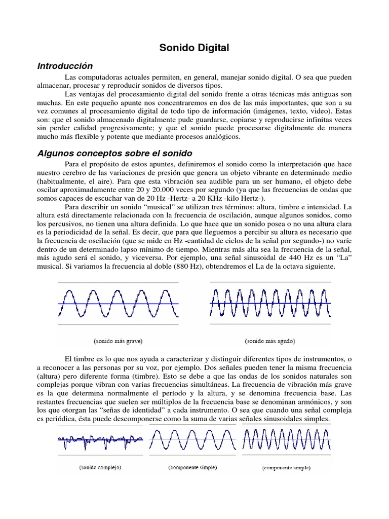 Audio Digital | PDF | Sonido | Señal analoga