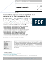 Recomendaciones para La Asistencia Respiratoria en El Recien Nacido. Surfactante y Oxido Nitrico