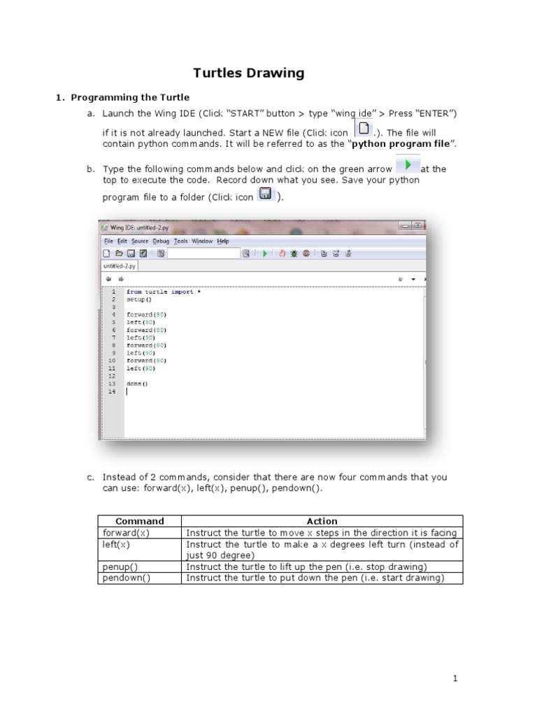 Python Turtle Drawing Guide | PDF