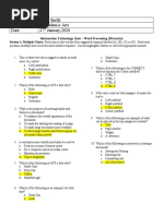 Javan Smith 4-Arts Word Processing Quiz - Week 2 Assessment