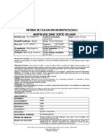 Informe de Evaluación Neuropsicológica Martin Guillermo Cortes Delgado