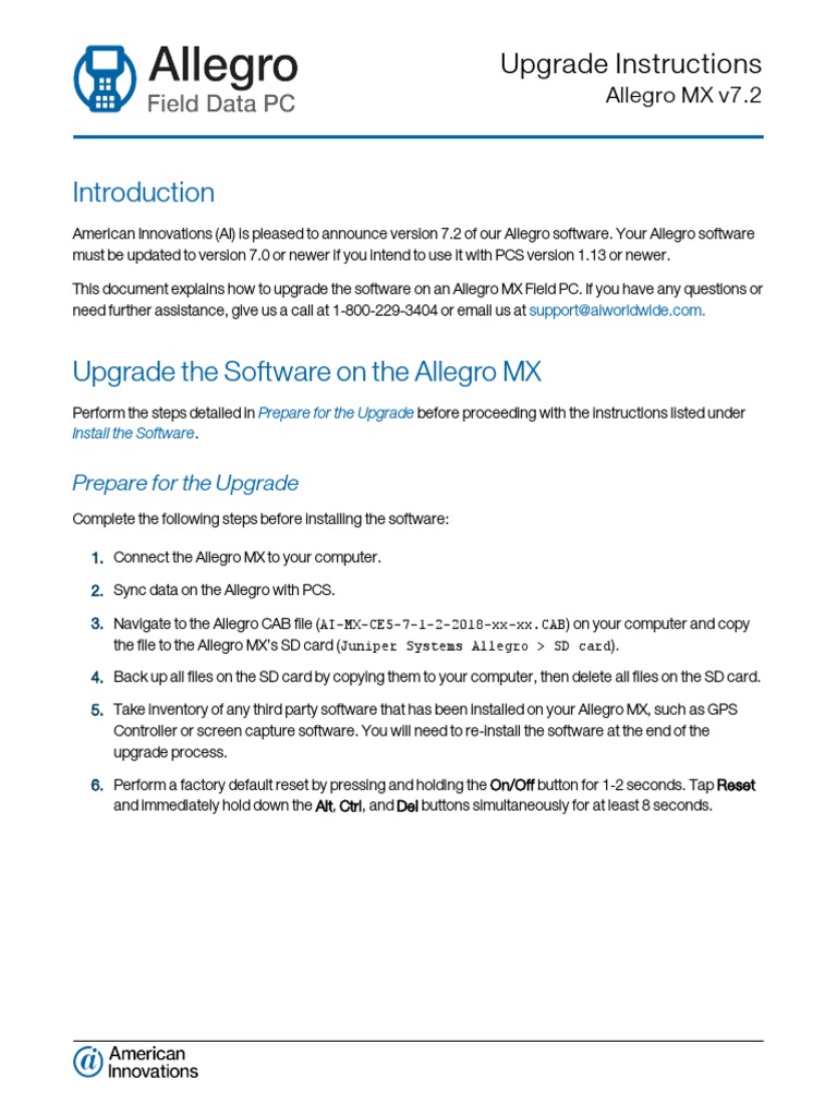 AllegroMX-Upgrade Instructions | PDF | Business | Computers