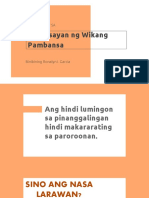 Baliktanaw Sa Kasaysayan NG Wikang Pambansa at Paglilinaw Sa Mga Konseptong Pangwika