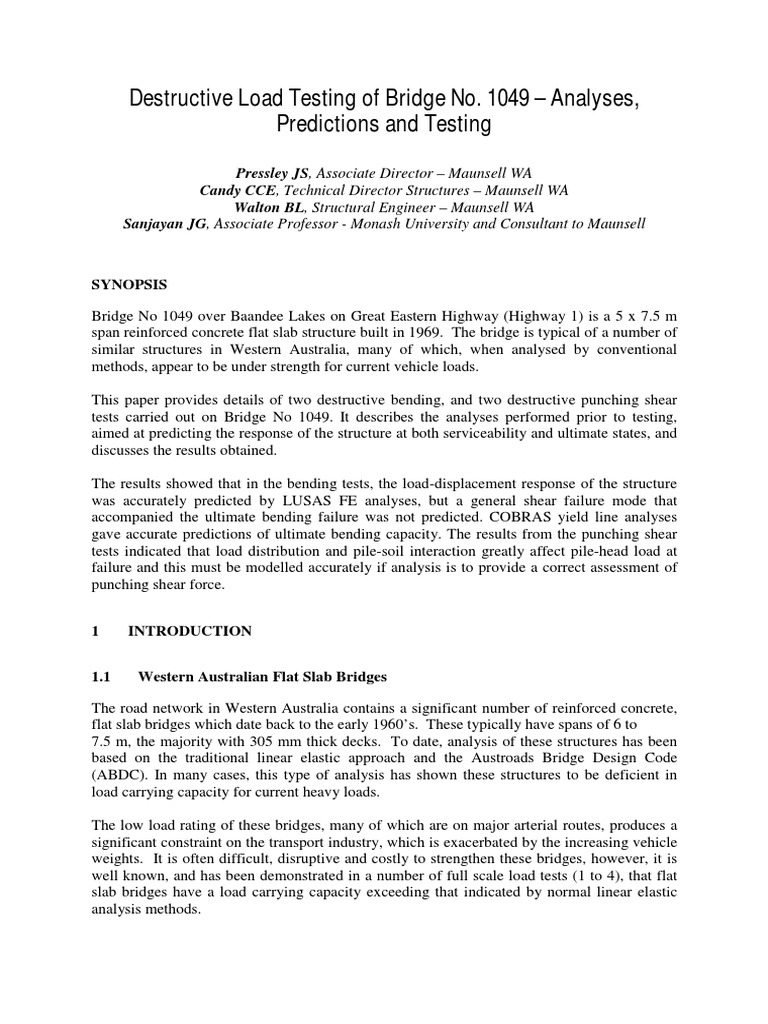 Load Testing Analysis of Bridge 1049 | PDF | Bending | Yield (Engineering)