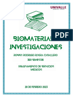 Investigacion de Biomateriales - Equipos de Servicios Medicos