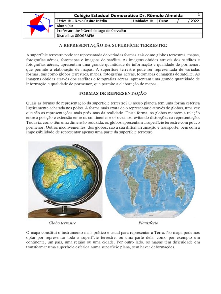 Formas de Representação da Terra | PDF | Mapa | Sistema de informações ...