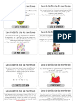 cartes défis de rentrée