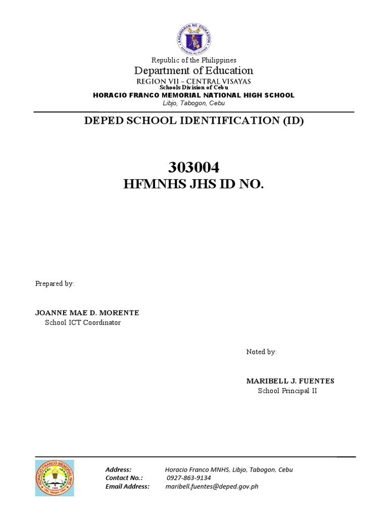 Deped school id pdf