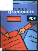 Exercices de Grammaire en Contexte Intermédiaire PDF