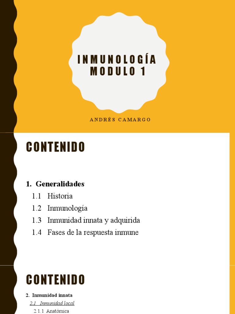 Inmunología Modulo 1 Pdf Linfocitos Sistema Inmune