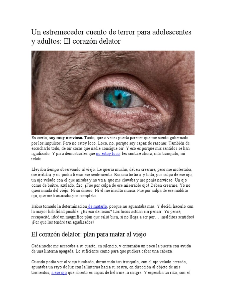 Cuento de Terror El Corazon Delator | PDF | Arte | Poesía, image size:768x1024