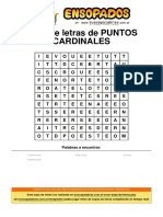 Sopa de letras de puntos cardinales