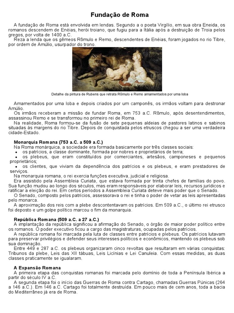 Fundação de Roma | PDF | Turismo | História