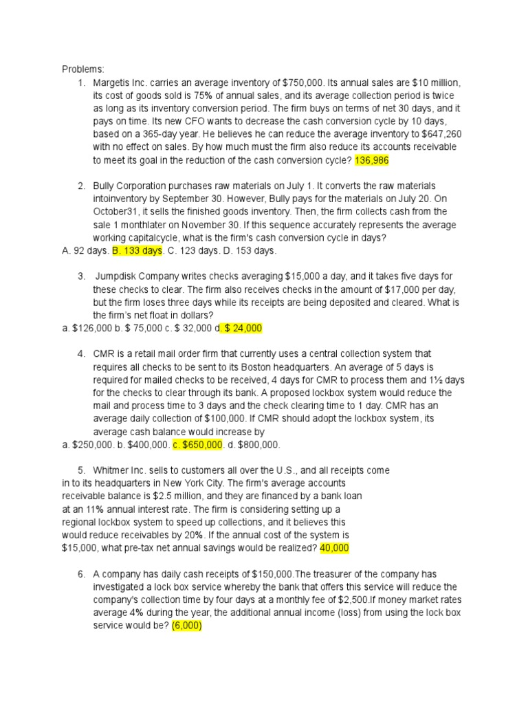 Untitled Document PDF Working Capital Debt