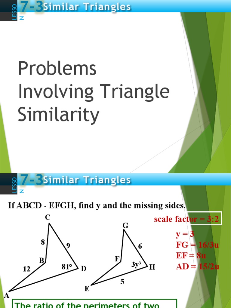 G9 Math Q3 - Week 9 - Problem Involving Triangle SIMILARITY | PDF ...