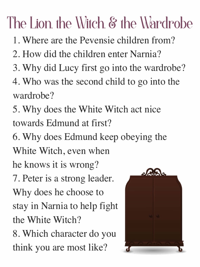 Lion Witch Wardrobe Plot Structure Diagram