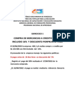 Ejercicio de Compra A Credito de Mercancias Con Iva y Descuento