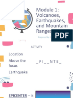 Q1 - M1-Volcanoes, Earthquake, and Mountain Ranges PDF