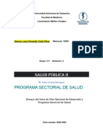 Ensayo - PND y Programa Sectorial de Salud - Tzeekperez - 2C