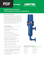 Flanged External Cage Float Actuated Liquid Level Switches