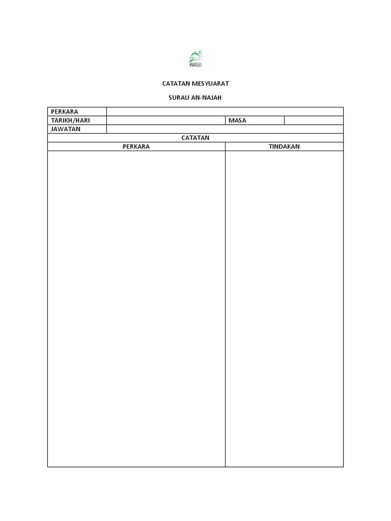Catatan Mesyuarat Pdf
