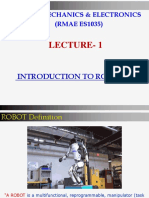 RMAE ES1035 Lecture on Introduction to Robotics Mechanics & Electronics
