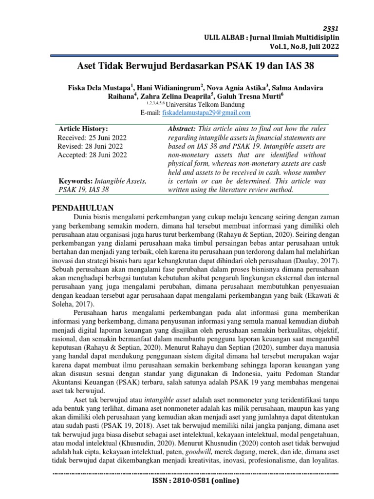 Project+2 Kelompok+5 Intangible+Asset AK4207+ PDF | PDF