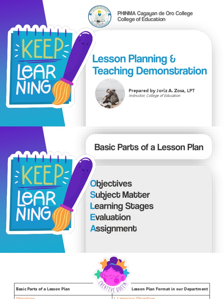 Lesson Planning Teaching Demonstration PDF Lesson Plan Learning